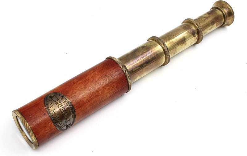 OCEAN REPLICAS Pirate Brass Telescope – 25x30 Spyglass Monocular for Kids & Adults, Vintage Collapsible Brass Scope for Hiking, Travel, Nautical Decor – Handheld Pirate Telescope with Glass Optics - Image 4